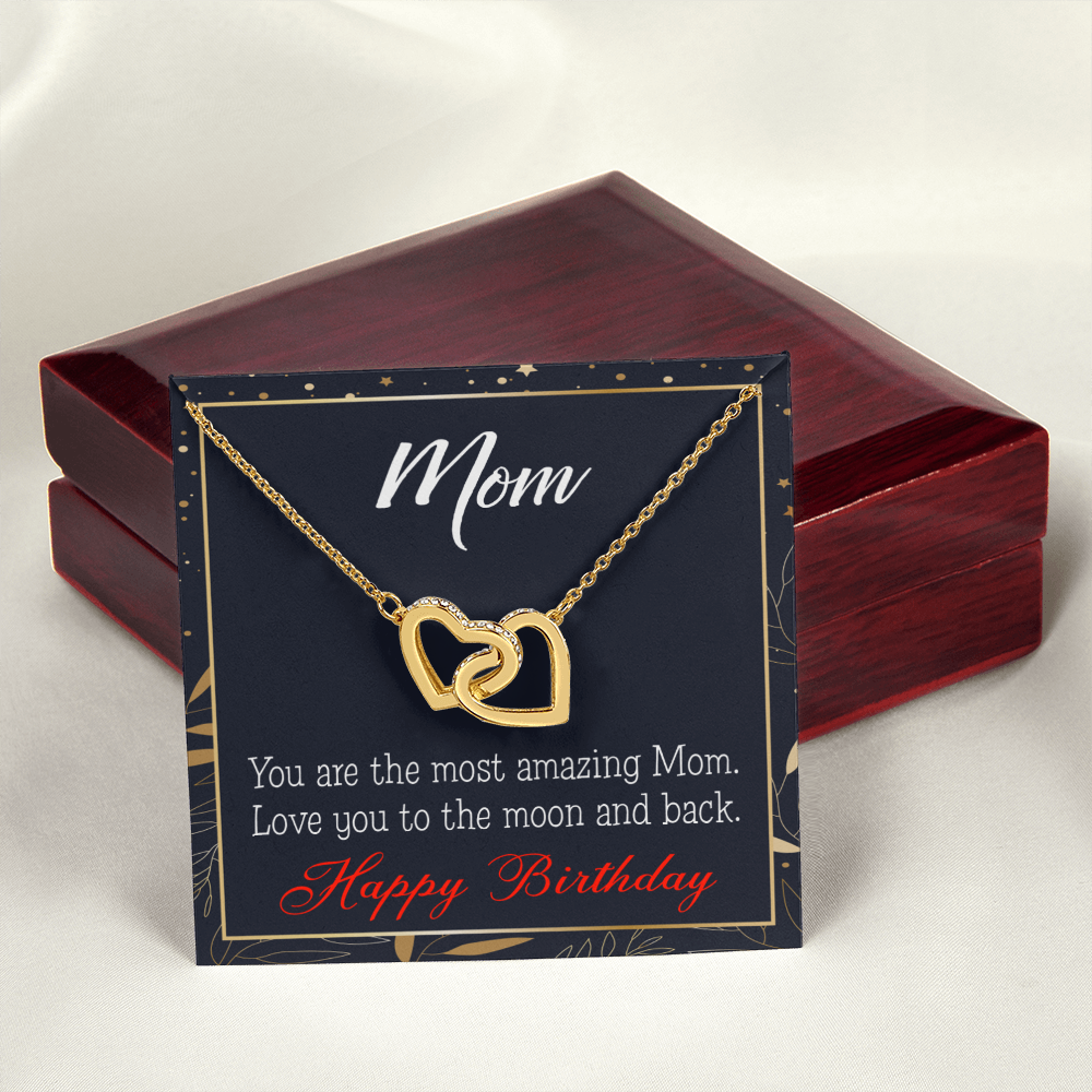To Mom Birthday Message To the Moon and Back Inseparable Necklace-Express Your Love Gifts