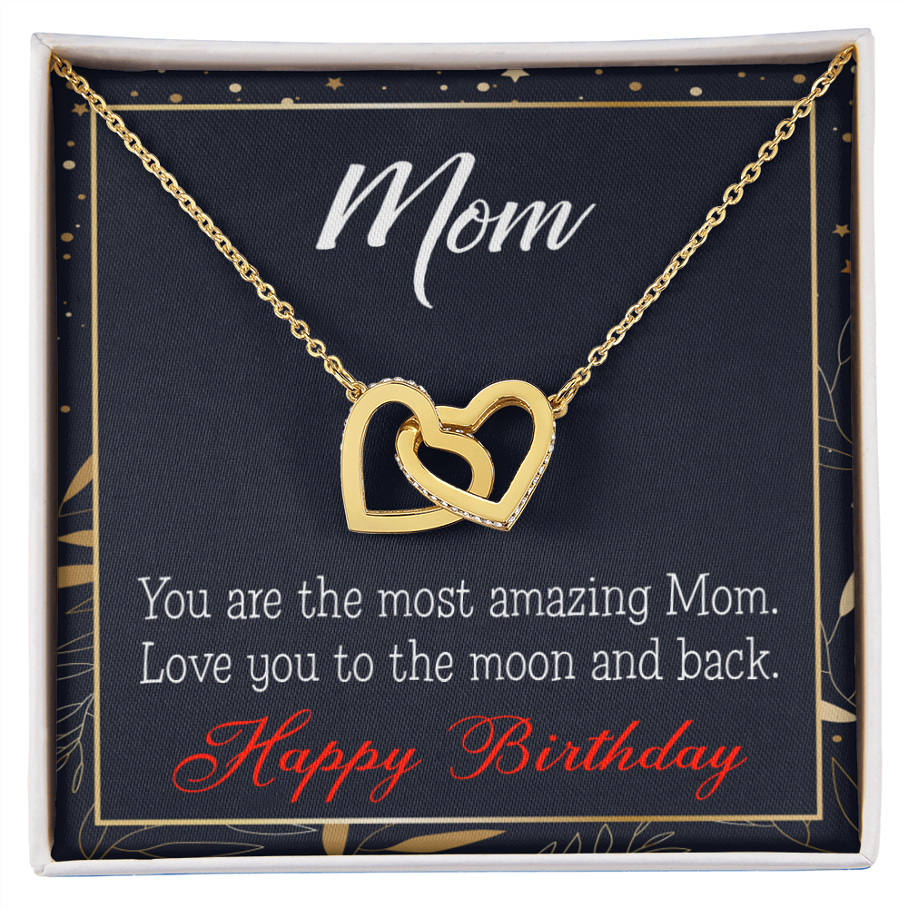 To Mom Birthday Message To the Moon and Back Inseparable Necklace-Express Your Love Gifts
