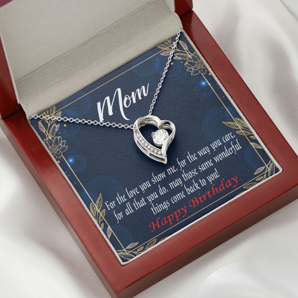 To Mom Birthday Message Wonderful Things Forever Necklace w Message Card-Express Your Love Gifts