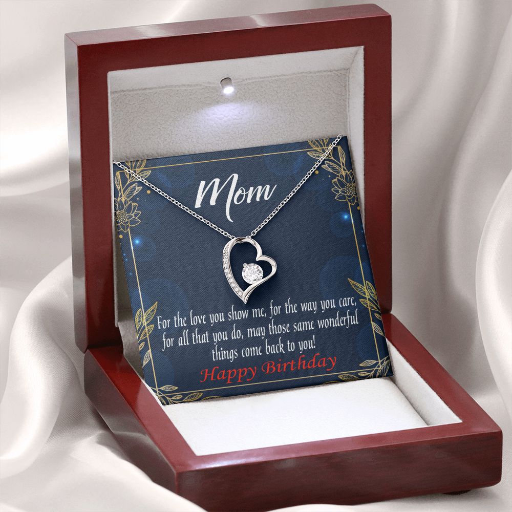 To Mom Birthday Message Wonderful Things Forever Necklace w Message Card-Express Your Love Gifts
