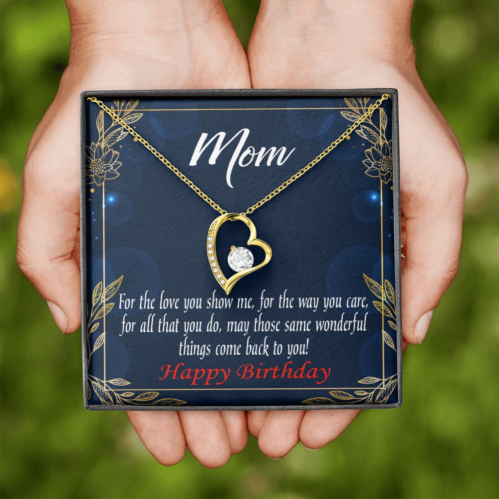To Mom Birthday Message Wonderful Things Forever Necklace w Message Card-Express Your Love Gifts