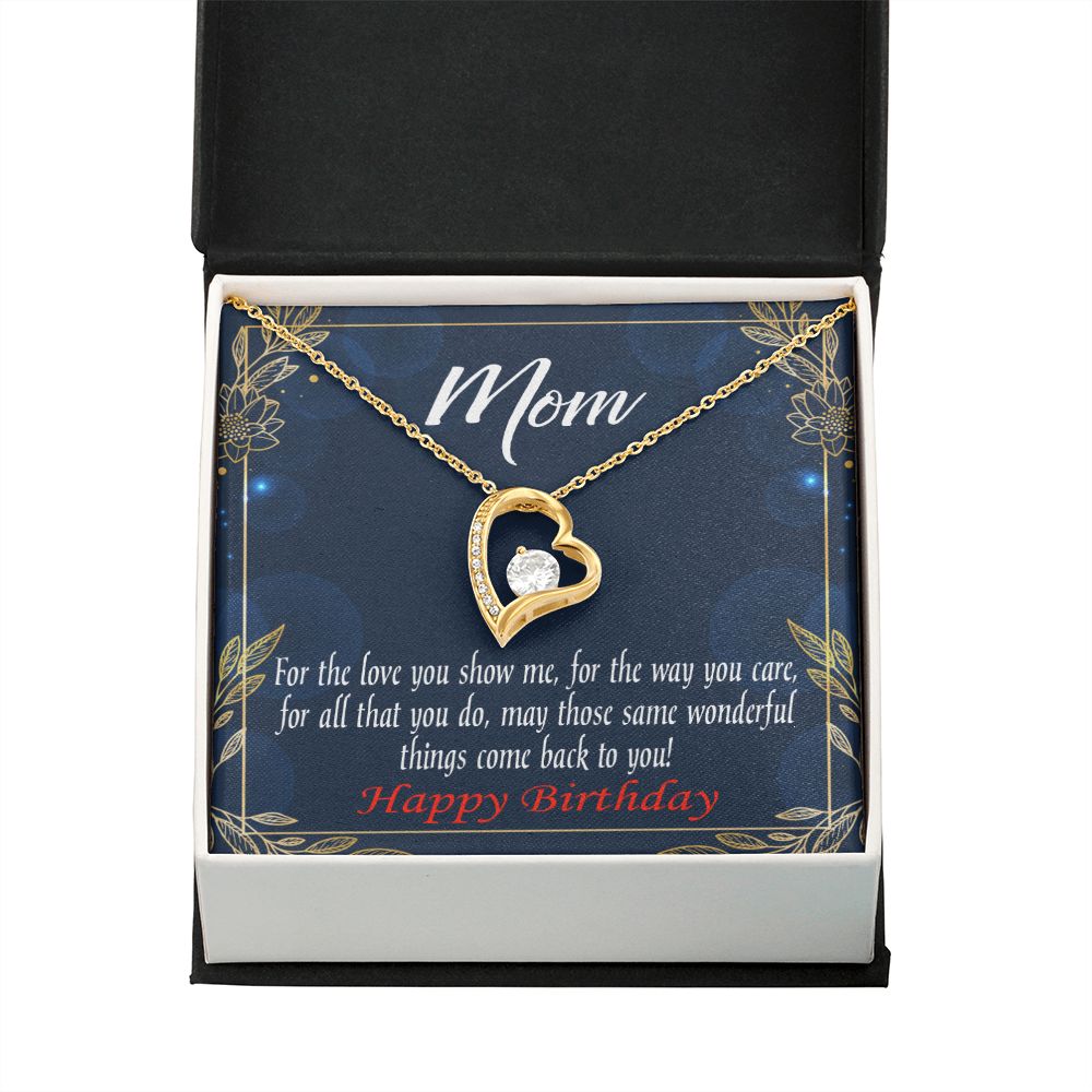 To Mom Birthday Message Wonderful Things Forever Necklace w Message Card-Express Your Love Gifts