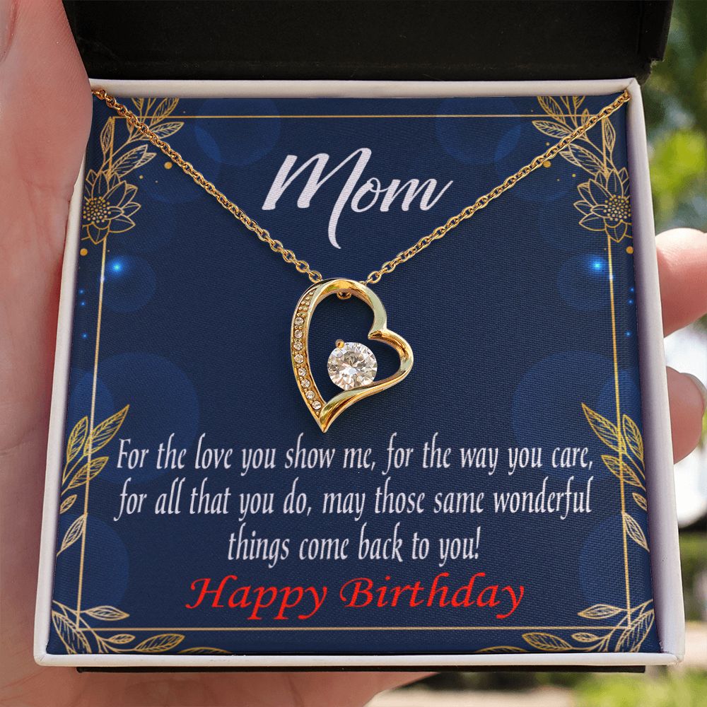 To Mom Birthday Message Wonderful Things Forever Necklace w Message Card-Express Your Love Gifts