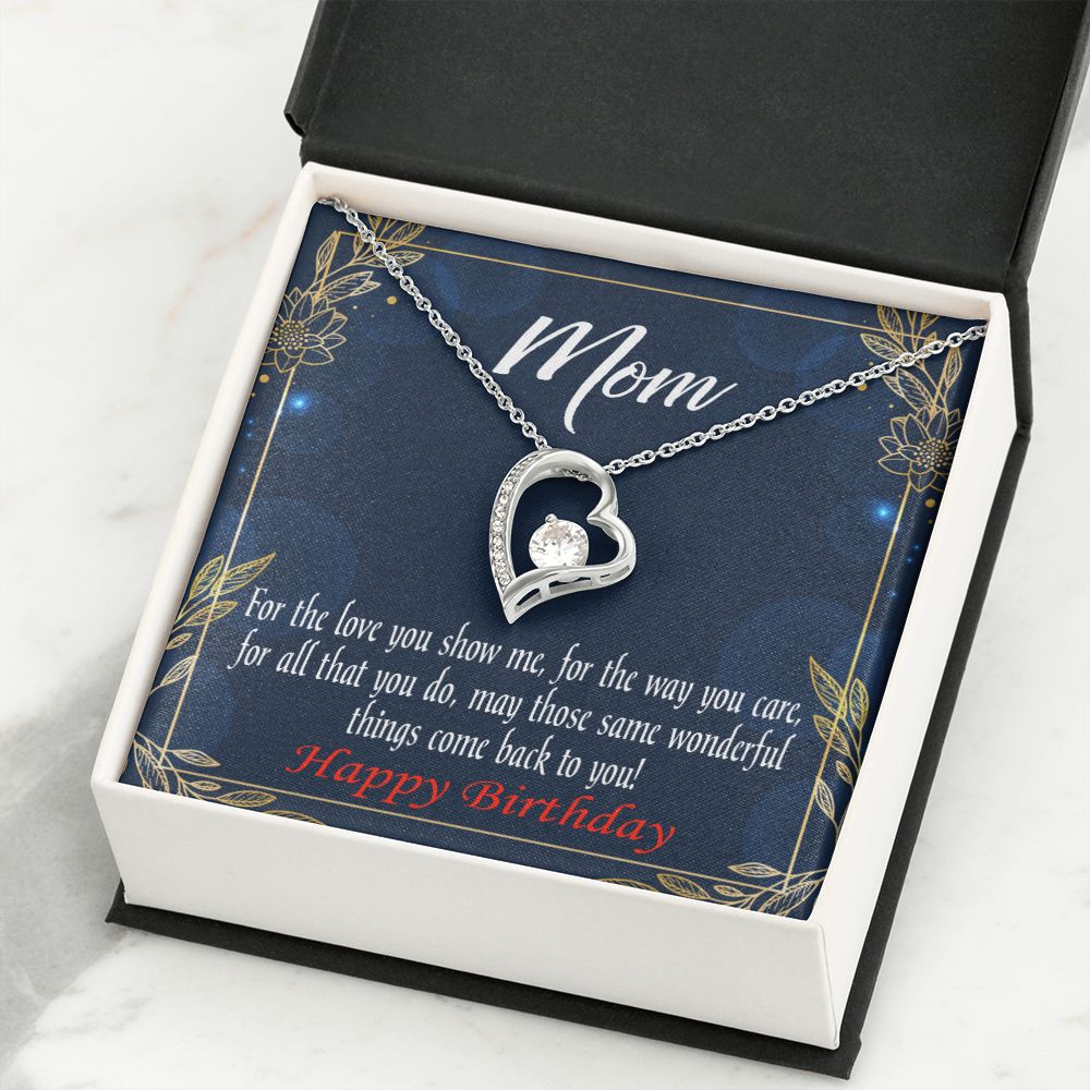 To Mom Birthday Message Wonderful Things Forever Necklace w Message Card-Express Your Love Gifts