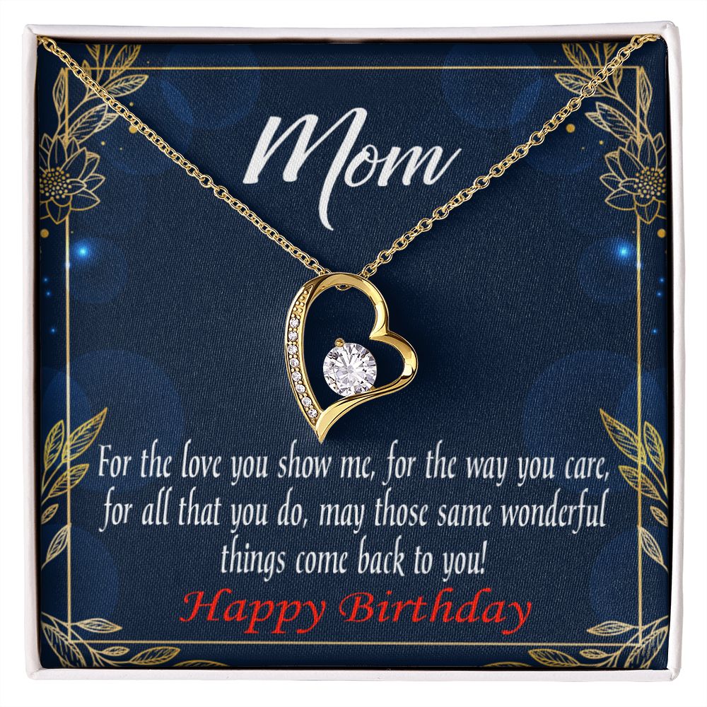 To Mom Birthday Message Wonderful Things Forever Necklace w Message Card-Express Your Love Gifts