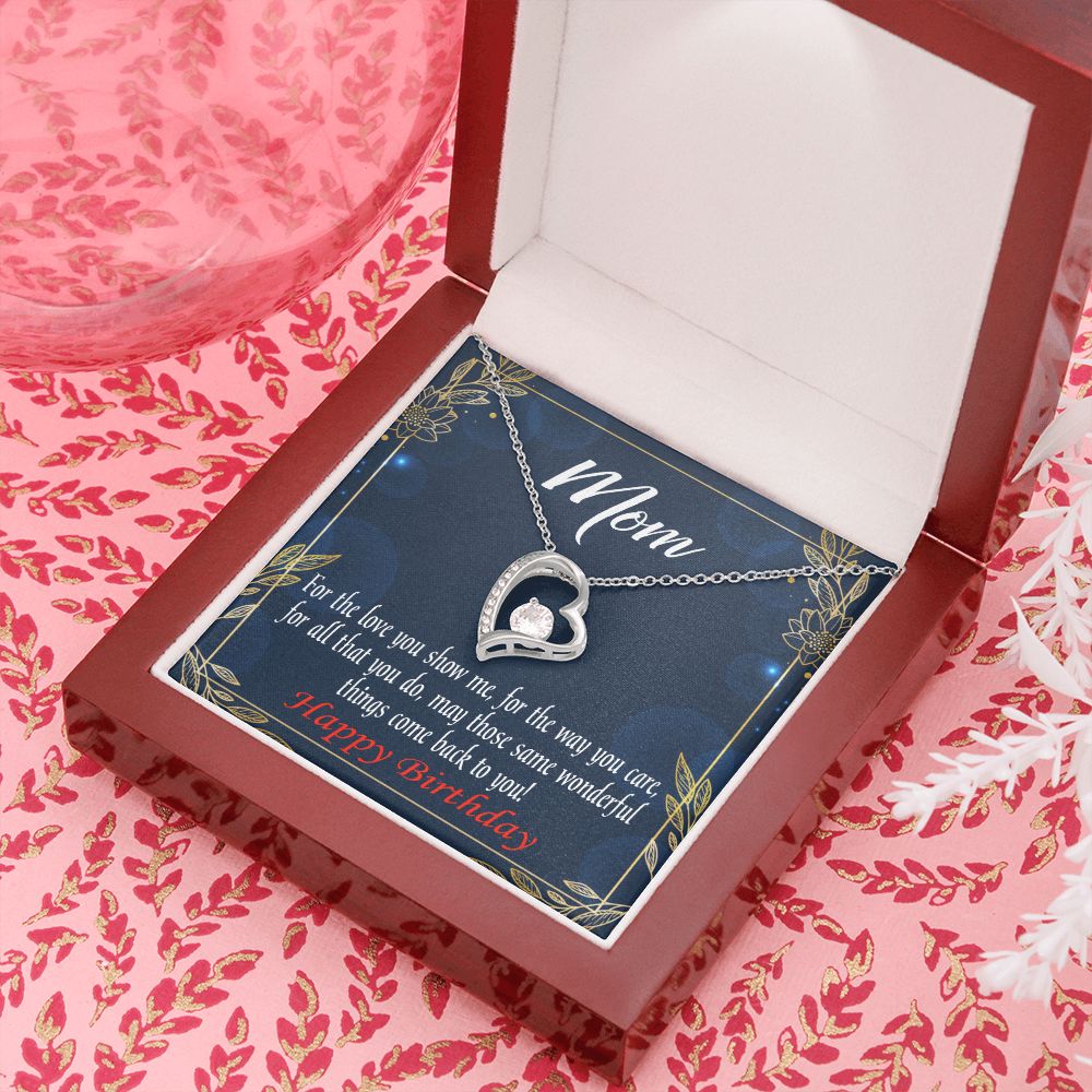 To Mom Birthday Message Wonderful Things Forever Necklace w Message Card-Express Your Love Gifts