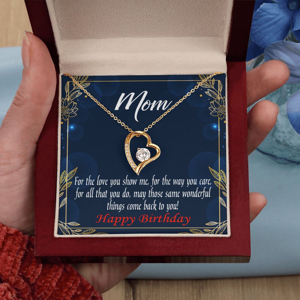 To Mom Birthday Message Wonderful Things Forever Necklace w Message Card-Express Your Love Gifts