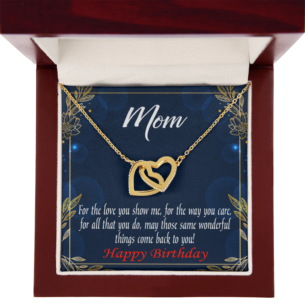 To Mom Birthday Message Wonderful Things Inseparable Necklace-Express Your Love Gifts