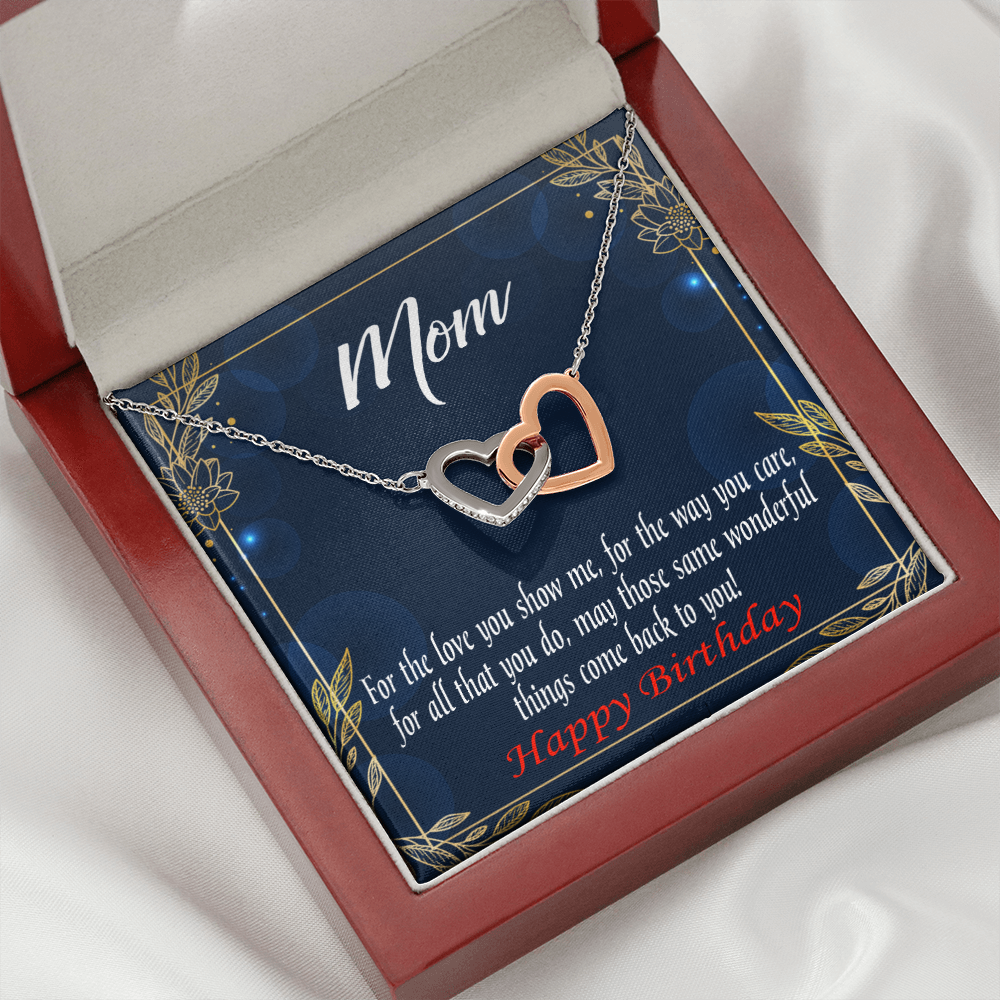 To Mom Birthday Message Wonderful Things Inseparable Necklace-Express Your Love Gifts