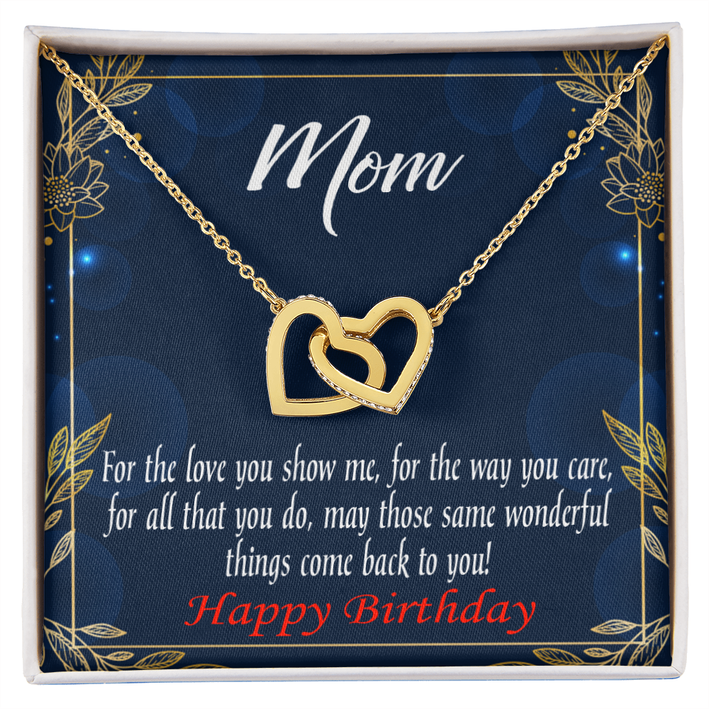 To Mom Birthday Message Wonderful Things Inseparable Necklace-Express Your Love Gifts