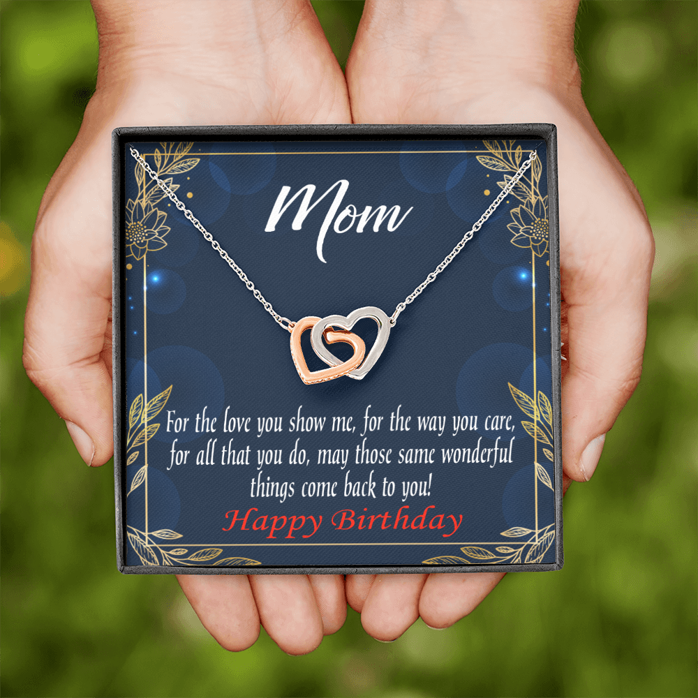 To Mom Birthday Message Wonderful Things Inseparable Necklace-Express Your Love Gifts