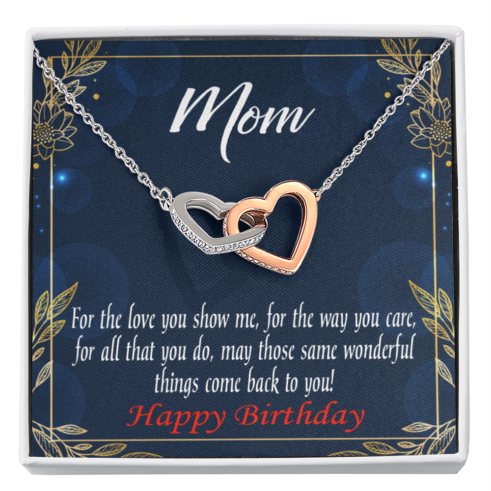 To Mom Birthday Message Wonderful Things Inseparable Necklace-Express Your Love Gifts