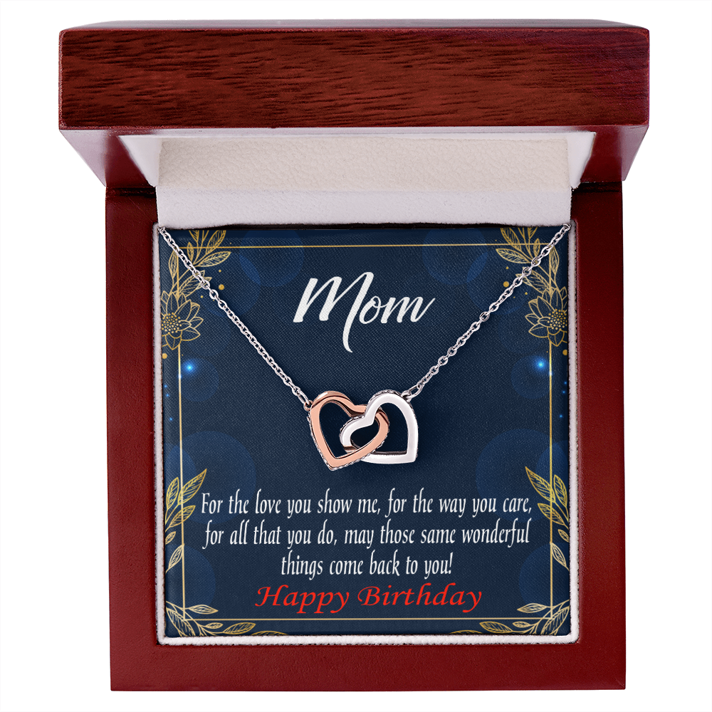 To Mom Birthday Message Wonderful Things Inseparable Necklace-Express Your Love Gifts