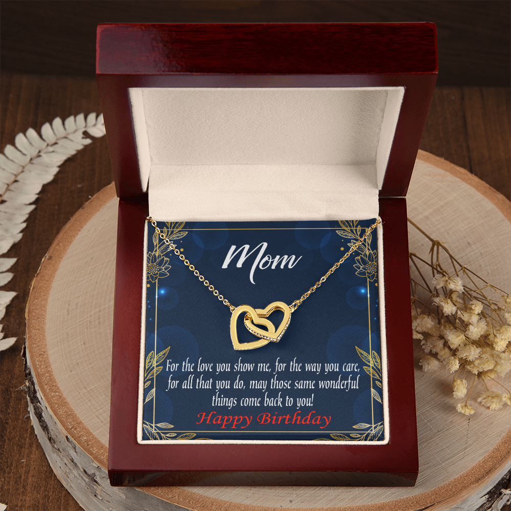 To Mom Birthday Message Wonderful Things Inseparable Necklace-Express Your Love Gifts