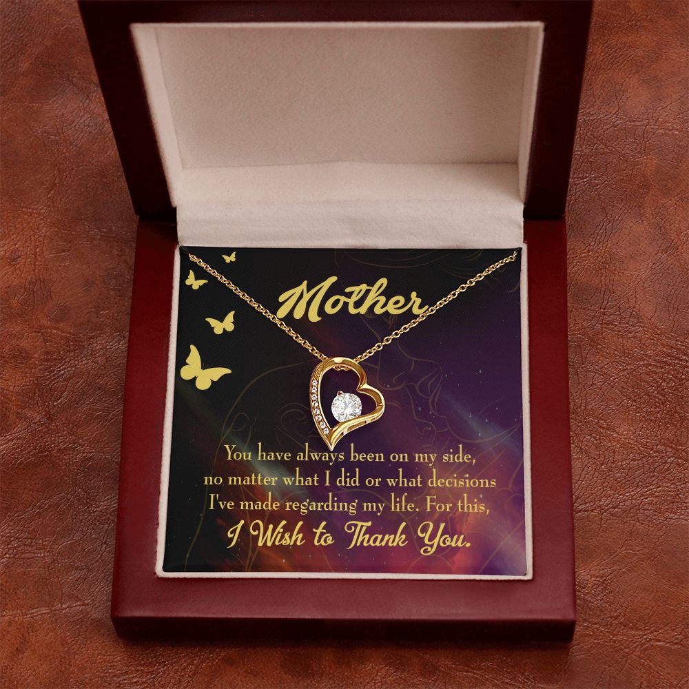 To Mom By My Side Forever Necklace w Message Card-Express Your Love Gifts