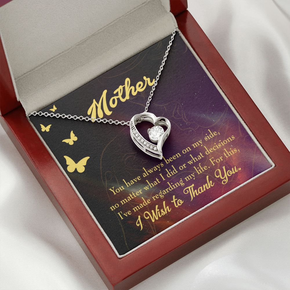 To Mom By My Side Forever Necklace w Message Card-Express Your Love Gifts