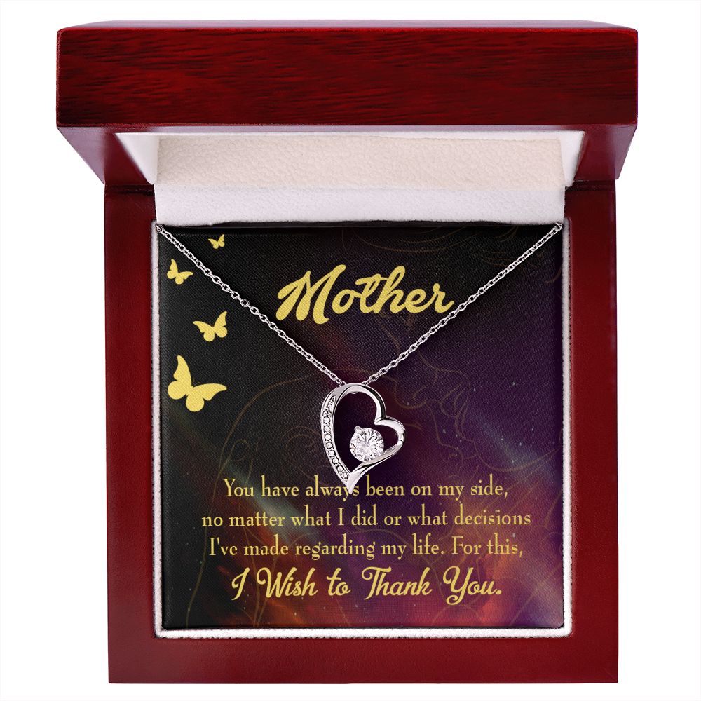 To Mom By My Side Forever Necklace w Message Card-Express Your Love Gifts