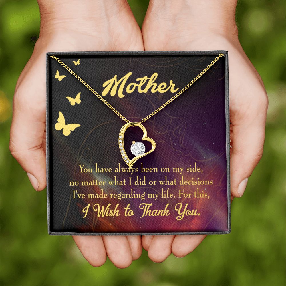 To Mom By My Side Forever Necklace w Message Card-Express Your Love Gifts