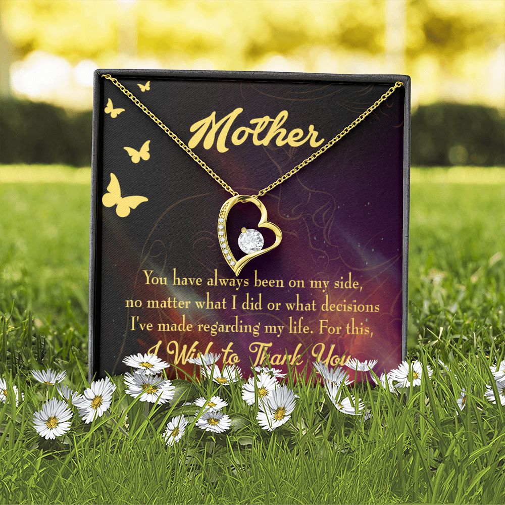 To Mom By My Side Forever Necklace w Message Card-Express Your Love Gifts