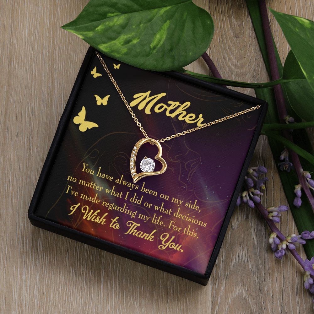 To Mom By My Side Forever Necklace w Message Card-Express Your Love Gifts