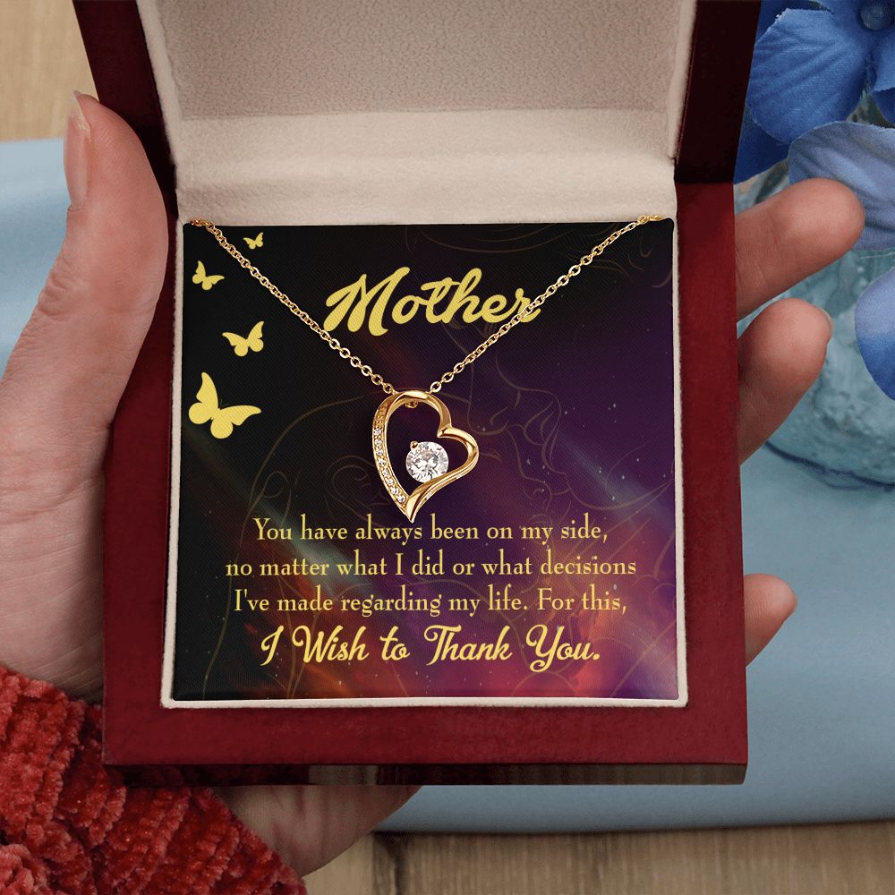 To Mom By My Side Forever Necklace w Message Card-Express Your Love Gifts