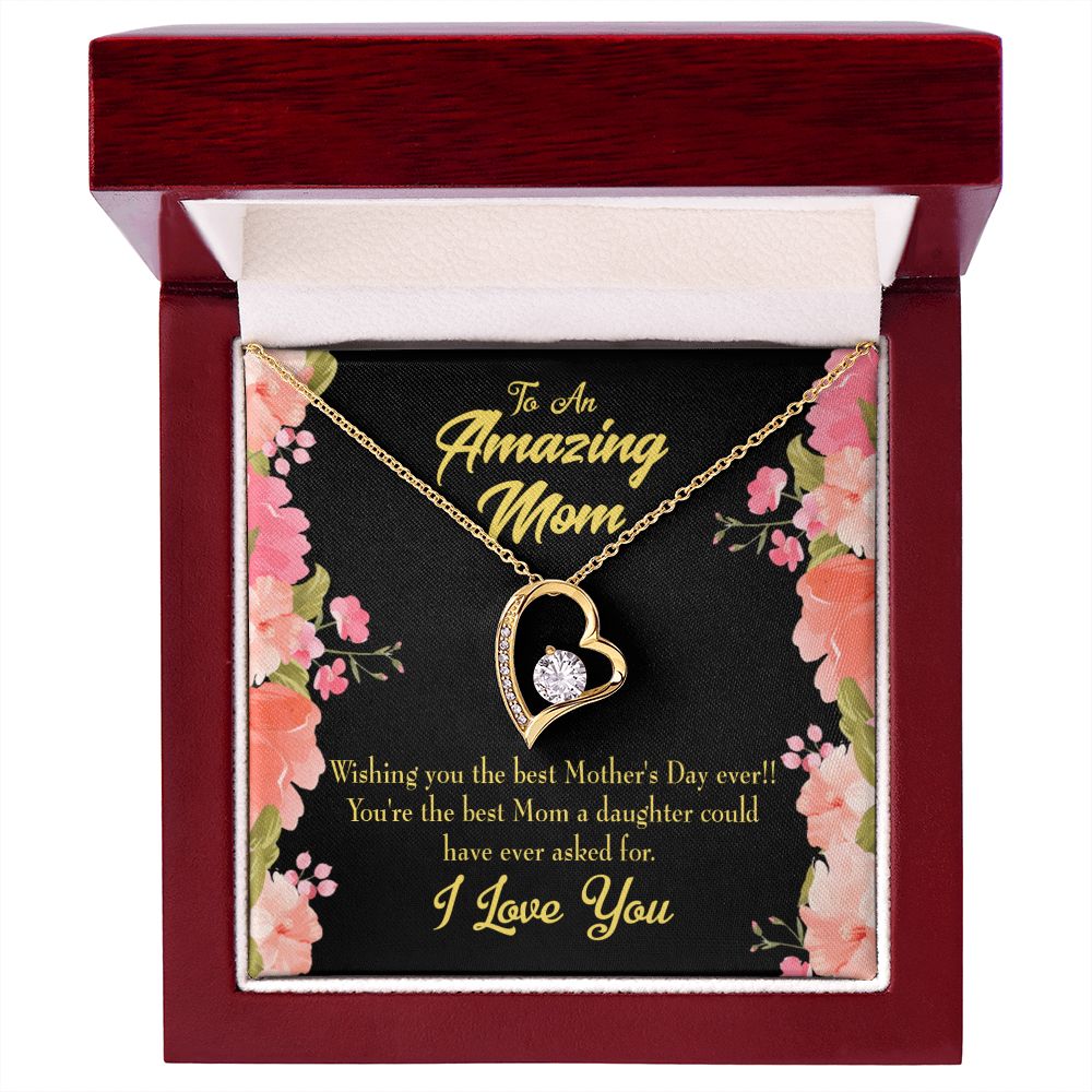 To Mom Daughter Mom Gift Forever Necklace w Message Card-Express Your Love Gifts