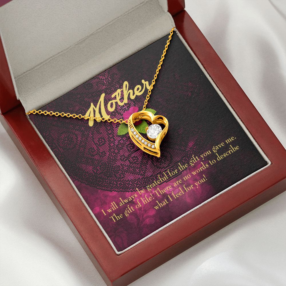 To Mom Gift of Life Forever Necklace w Message Card-Express Your Love Gifts