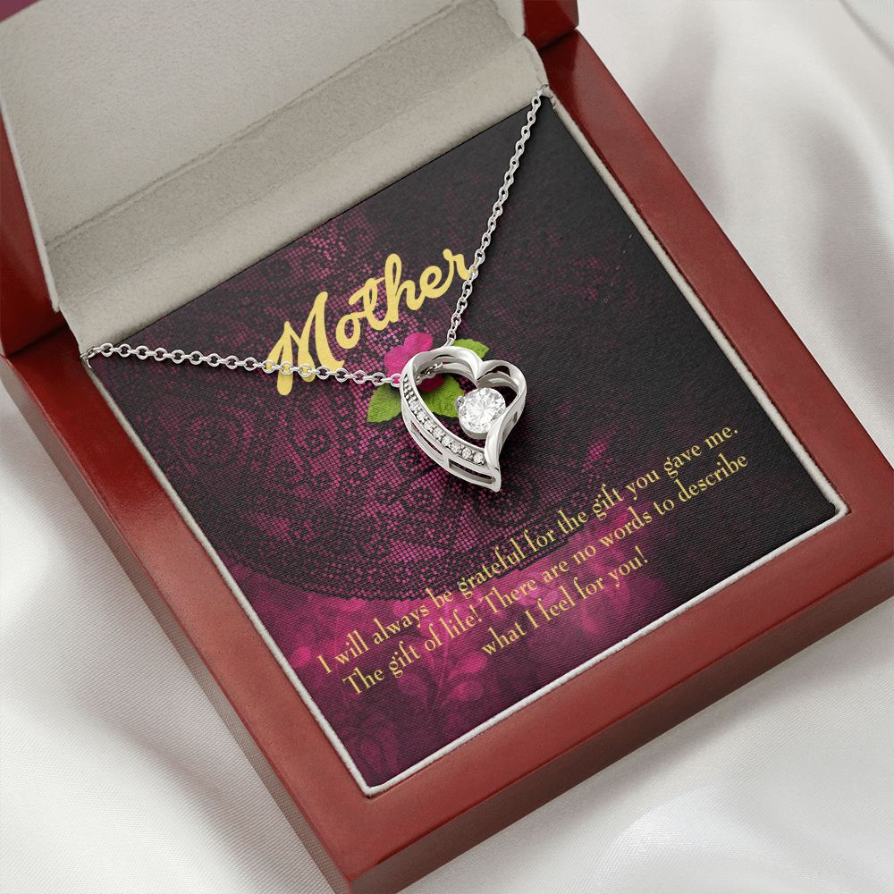 To Mom Gift of Life Forever Necklace w Message Card-Express Your Love Gifts