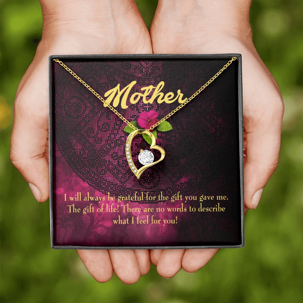 To Mom Gift of Life Forever Necklace w Message Card-Express Your Love Gifts