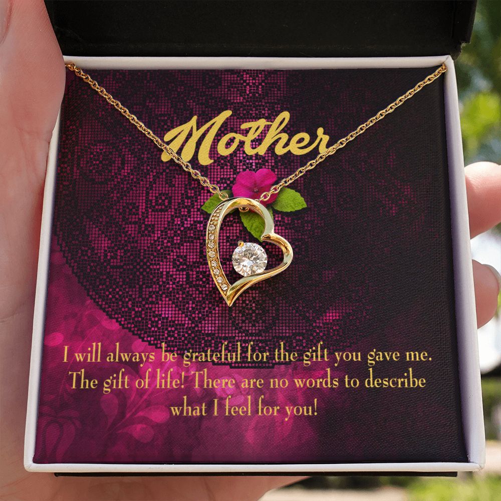 To Mom Gift of Life Forever Necklace w Message Card-Express Your Love Gifts