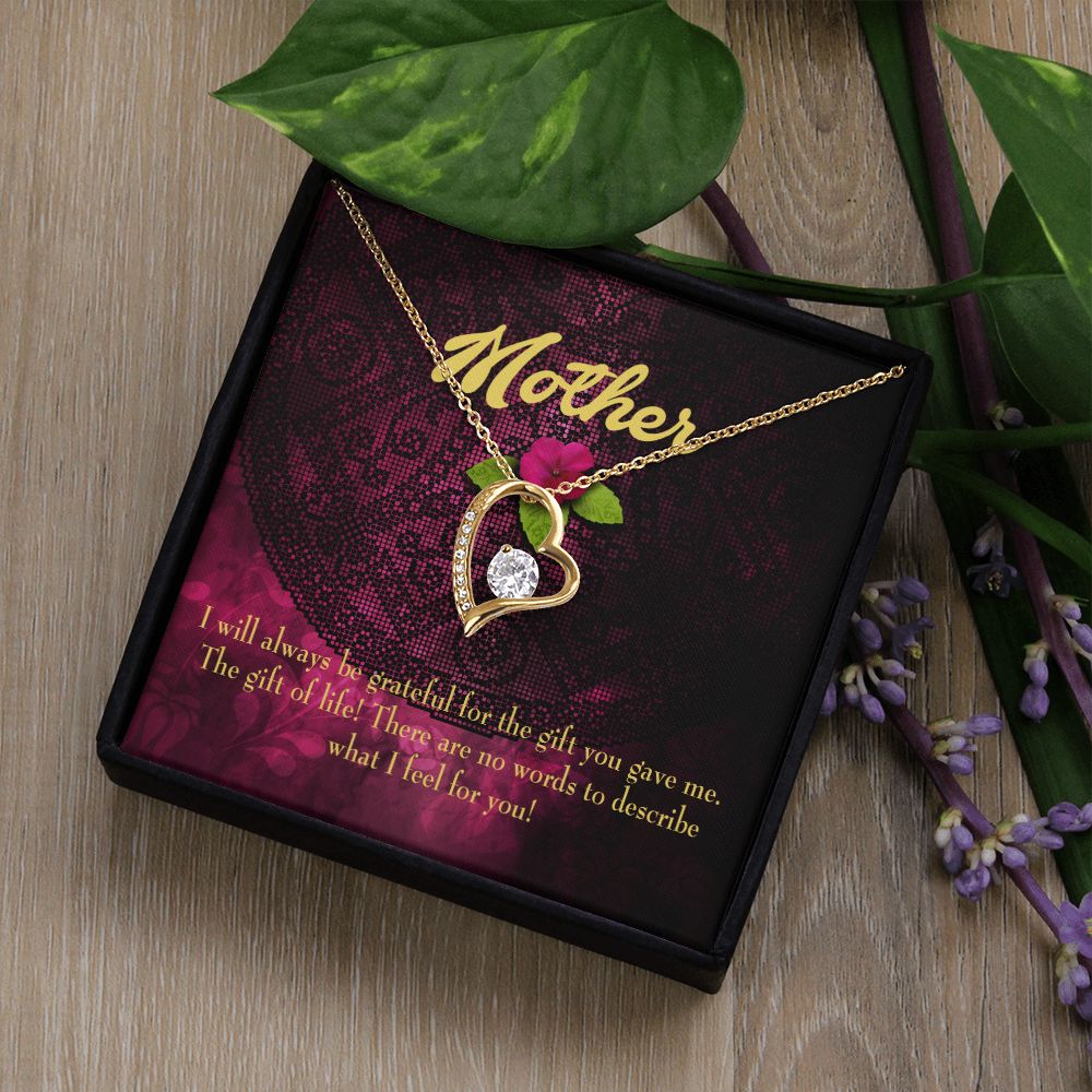 To Mom Gift of Life Forever Necklace w Message Card-Express Your Love Gifts