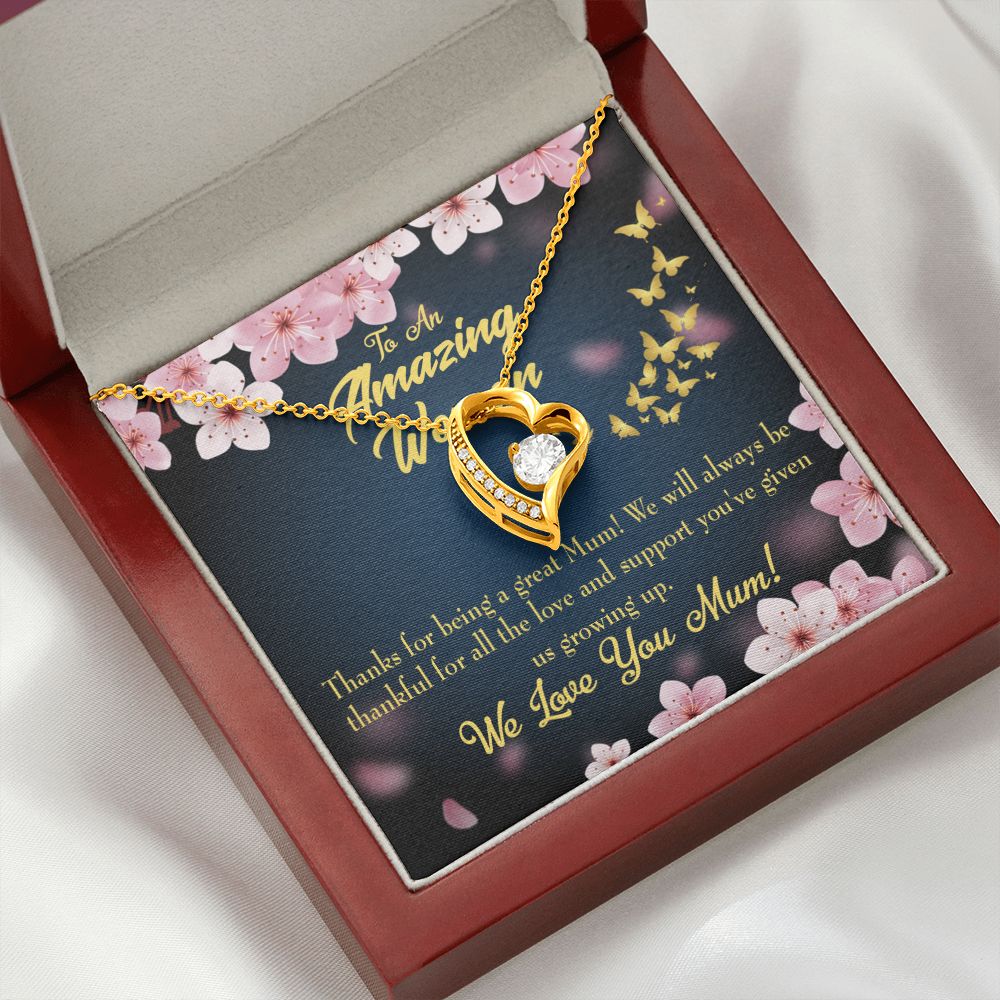 To Mom Great Mom Forever Necklace w Message Card-Express Your Love Gifts