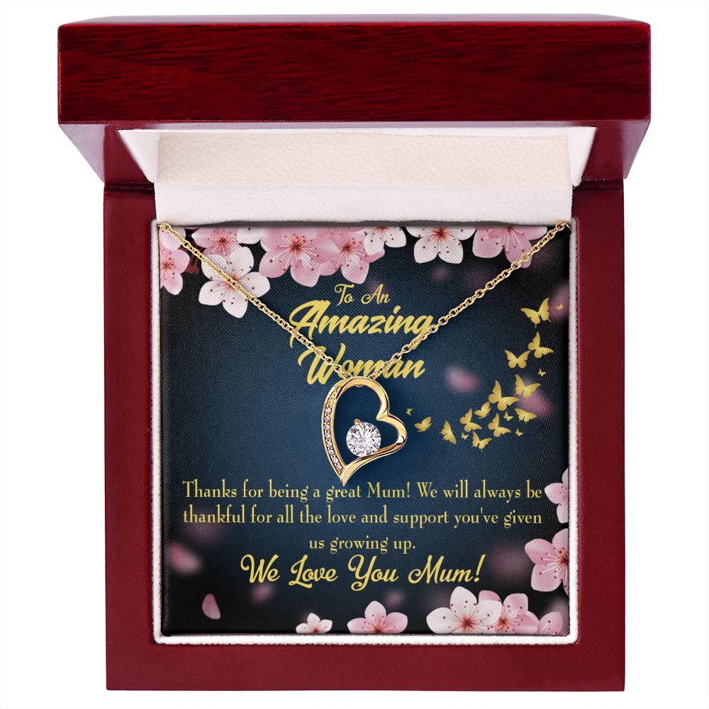 To Mom Great Mom Forever Necklace w Message Card-Express Your Love Gifts
