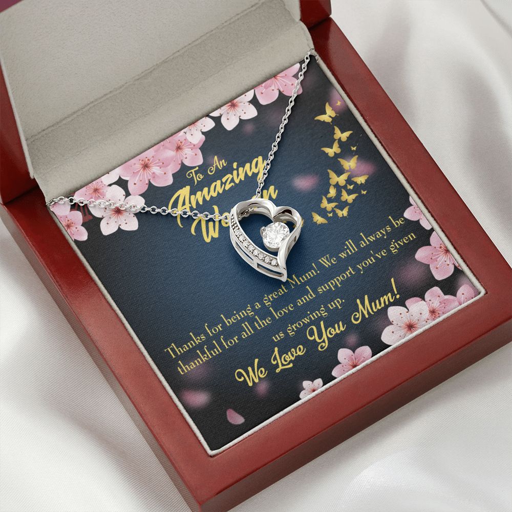 To Mom Great Mom Forever Necklace w Message Card-Express Your Love Gifts