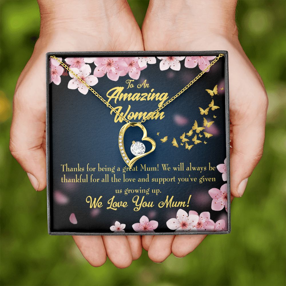 To Mom Great Mom Forever Necklace w Message Card-Express Your Love Gifts