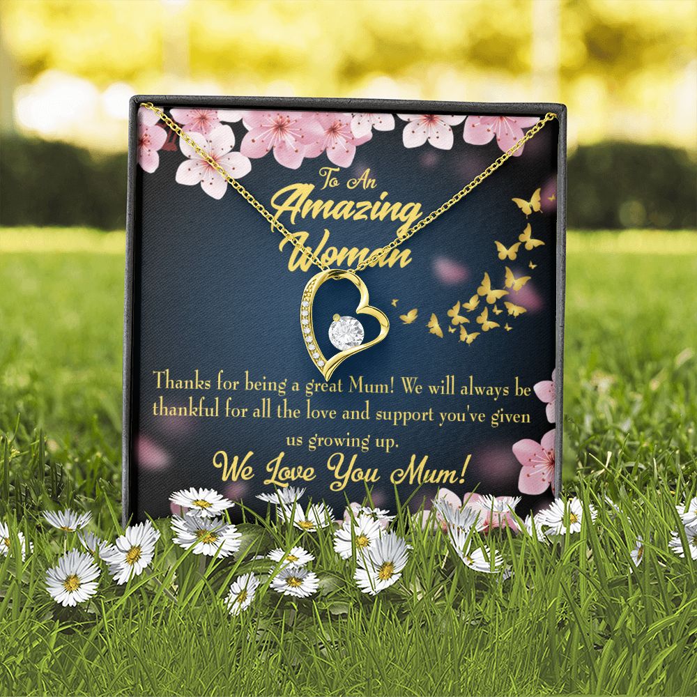 To Mom Great Mom Forever Necklace w Message Card-Express Your Love Gifts
