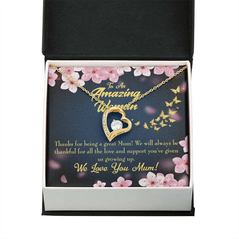 To Mom Great Mom Forever Necklace w Message Card-Express Your Love Gifts