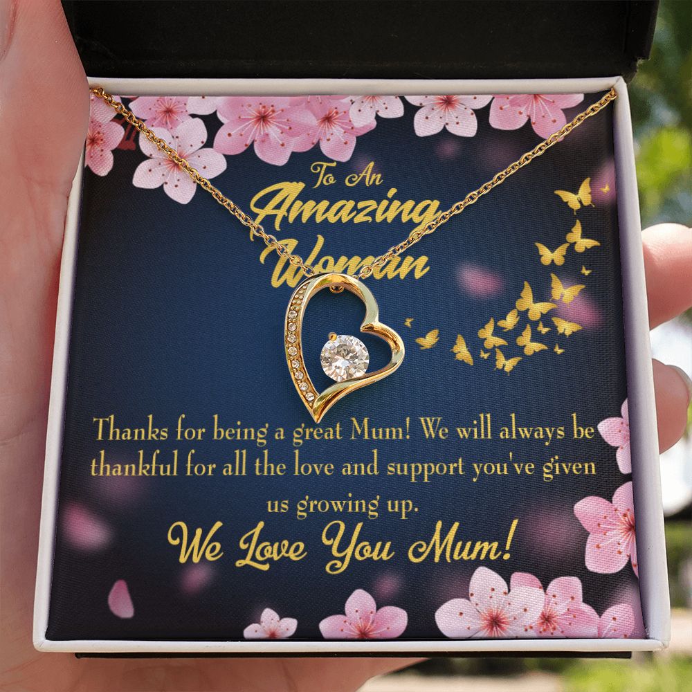To Mom Great Mom Forever Necklace w Message Card-Express Your Love Gifts