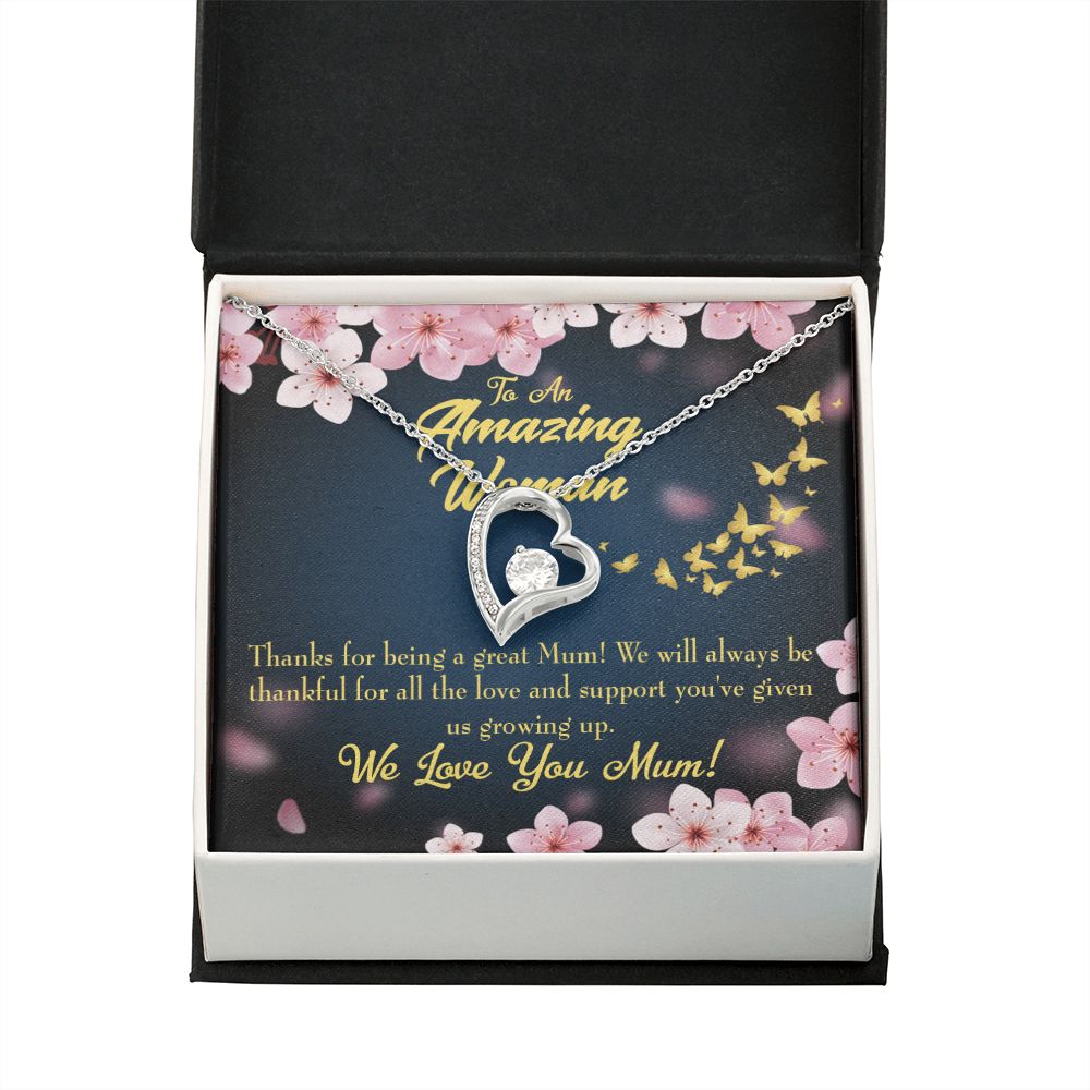 To Mom Great Mom Forever Necklace w Message Card-Express Your Love Gifts