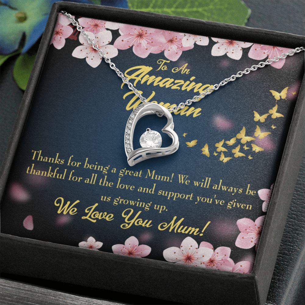 To Mom Great Mom Forever Necklace w Message Card-Express Your Love Gifts