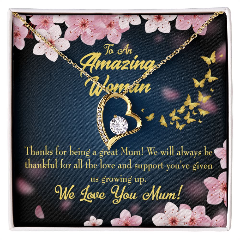 To Mom Great Mom Forever Necklace w Message Card-Express Your Love Gifts