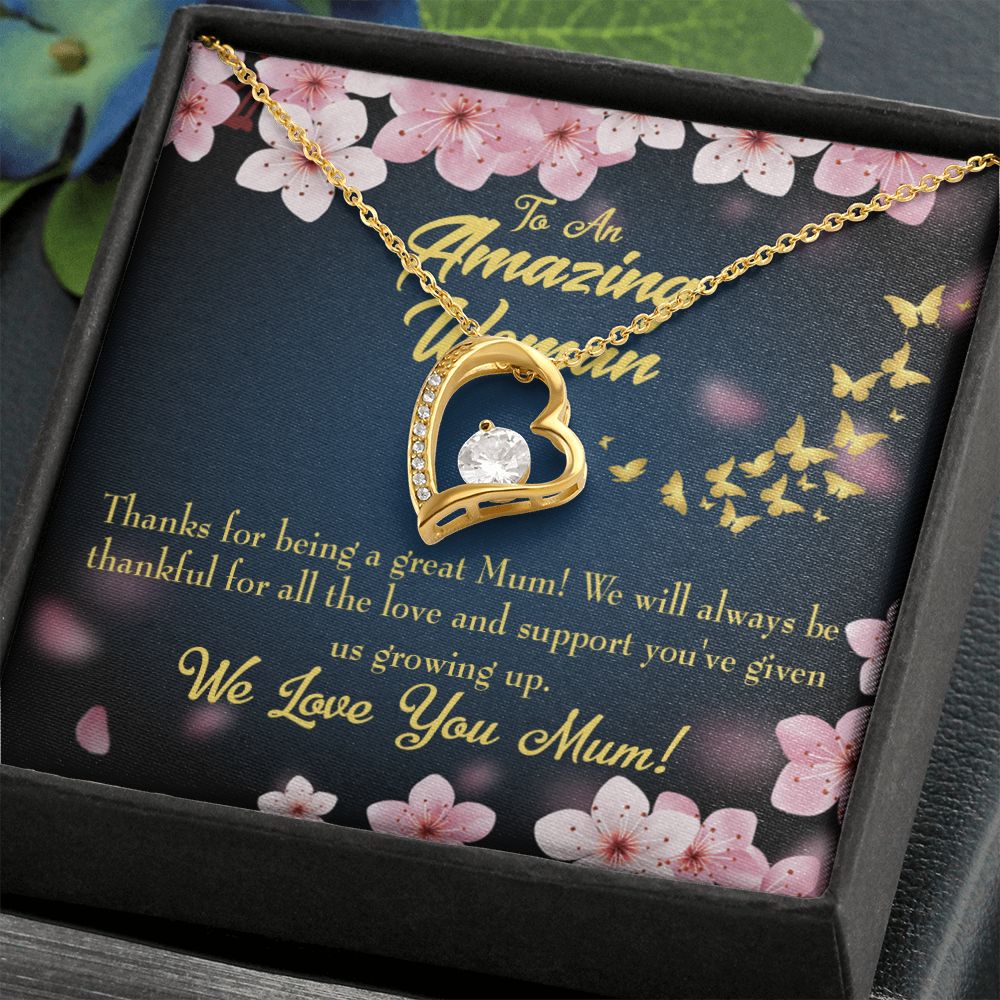 To Mom Great Mom Forever Necklace w Message Card-Express Your Love Gifts
