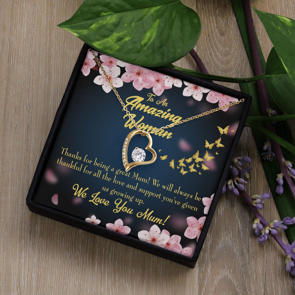 To Mom Great Mom Forever Necklace w Message Card-Express Your Love Gifts