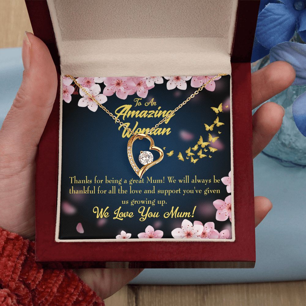 To Mom Great Mom Forever Necklace w Message Card-Express Your Love Gifts
