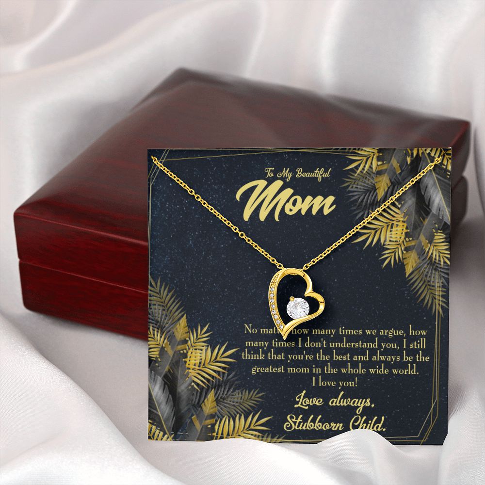 To Mom Greatest Mom Always Forever Necklace w Message Card-Express Your Love Gifts