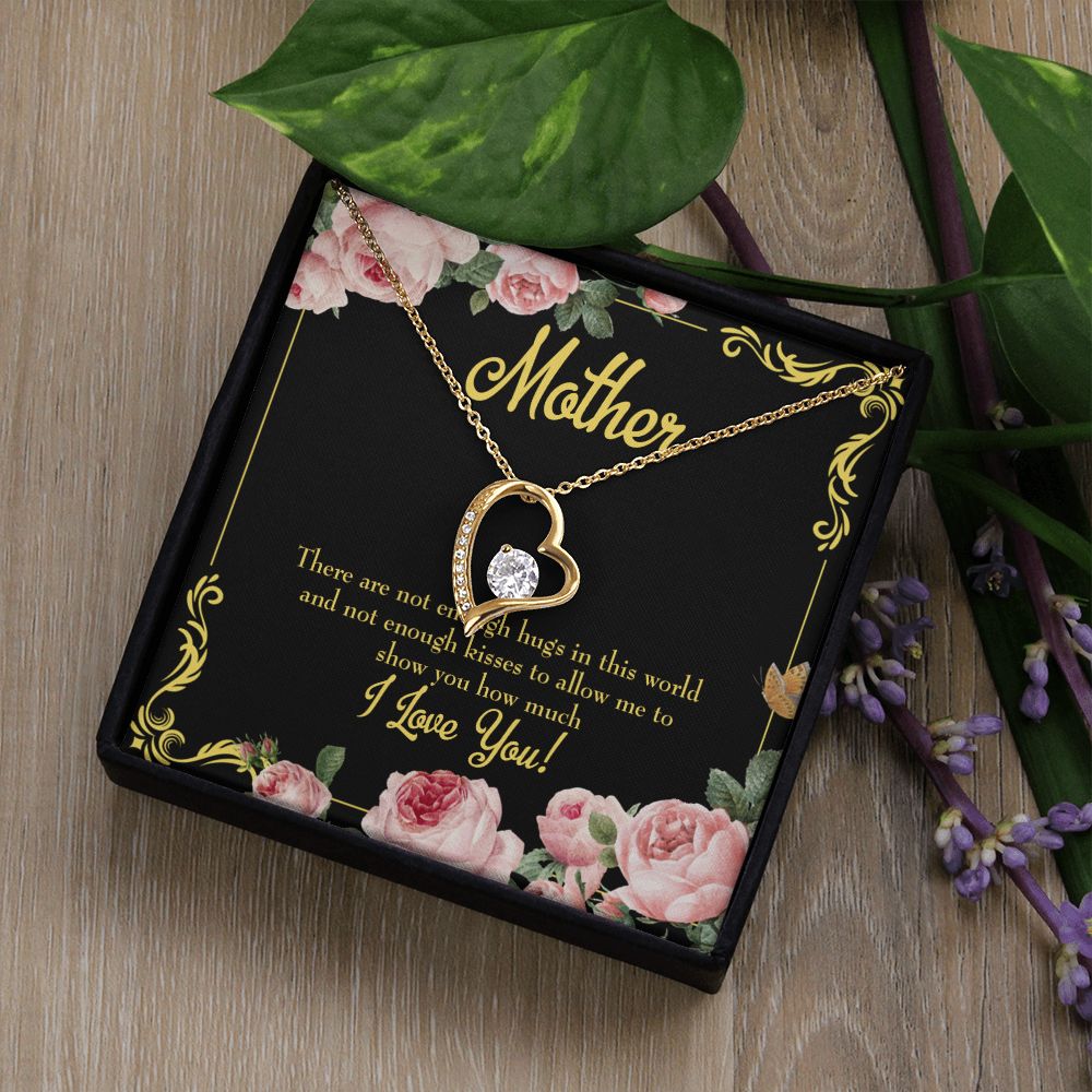 To Mom Hugs and Kisses Forever Necklace w Message Card-Express Your Love Gifts