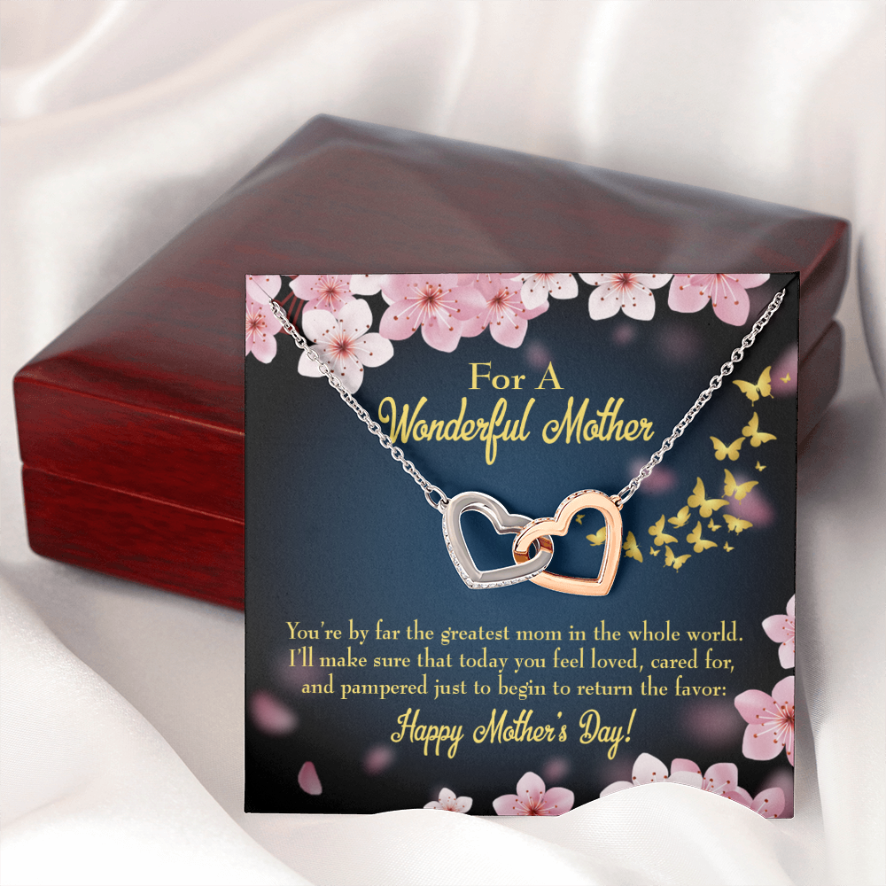 To Mom Loved and Pampered Inseparable Necklace-Express Your Love Gifts