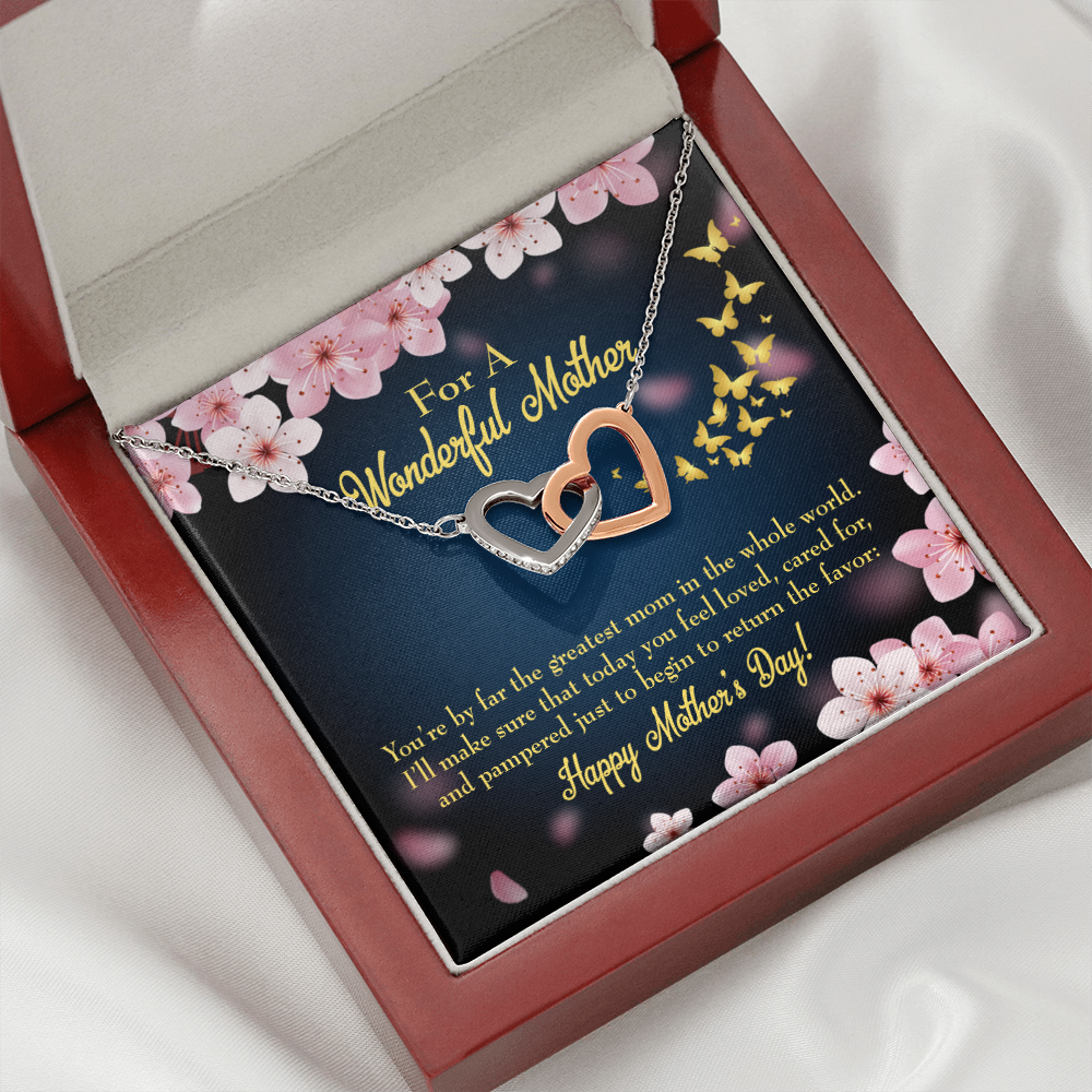 To Mom Loved and Pampered Inseparable Necklace-Express Your Love Gifts