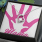 To Mom Mama's Hand Forever Necklace w Message Card-Express Your Love Gifts