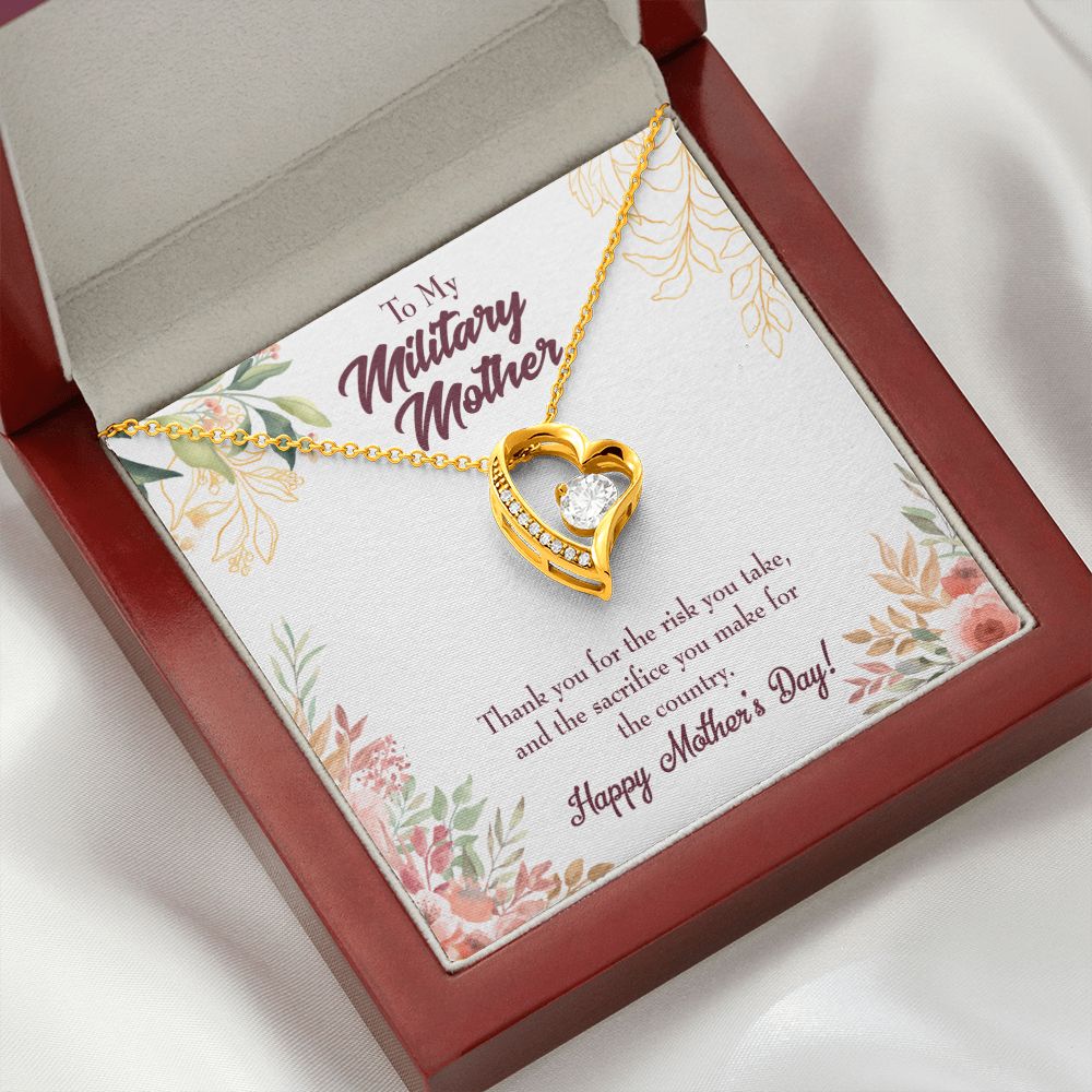 To Mom Military Mother Forever Necklace w Message Card-Express Your Love Gifts